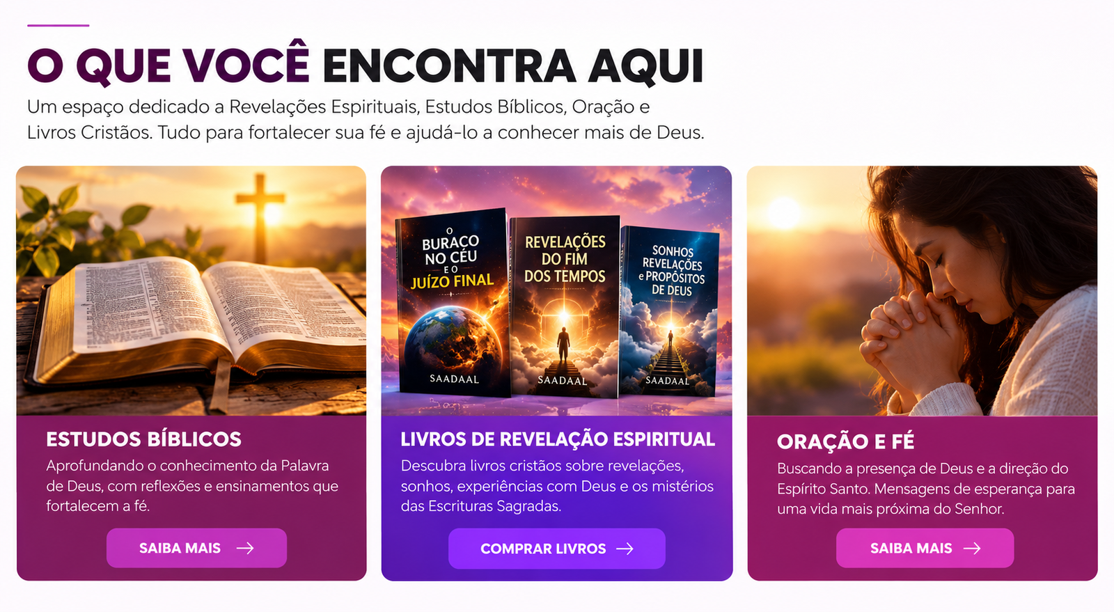 Home descubra fé, estudos e revelações lindp